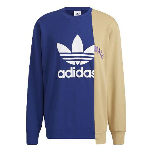 

Толстовка Adidas originals Mr Crew Logo Printing Colorblock Irregular Round Neck Pullover Autumn Blue, Синий