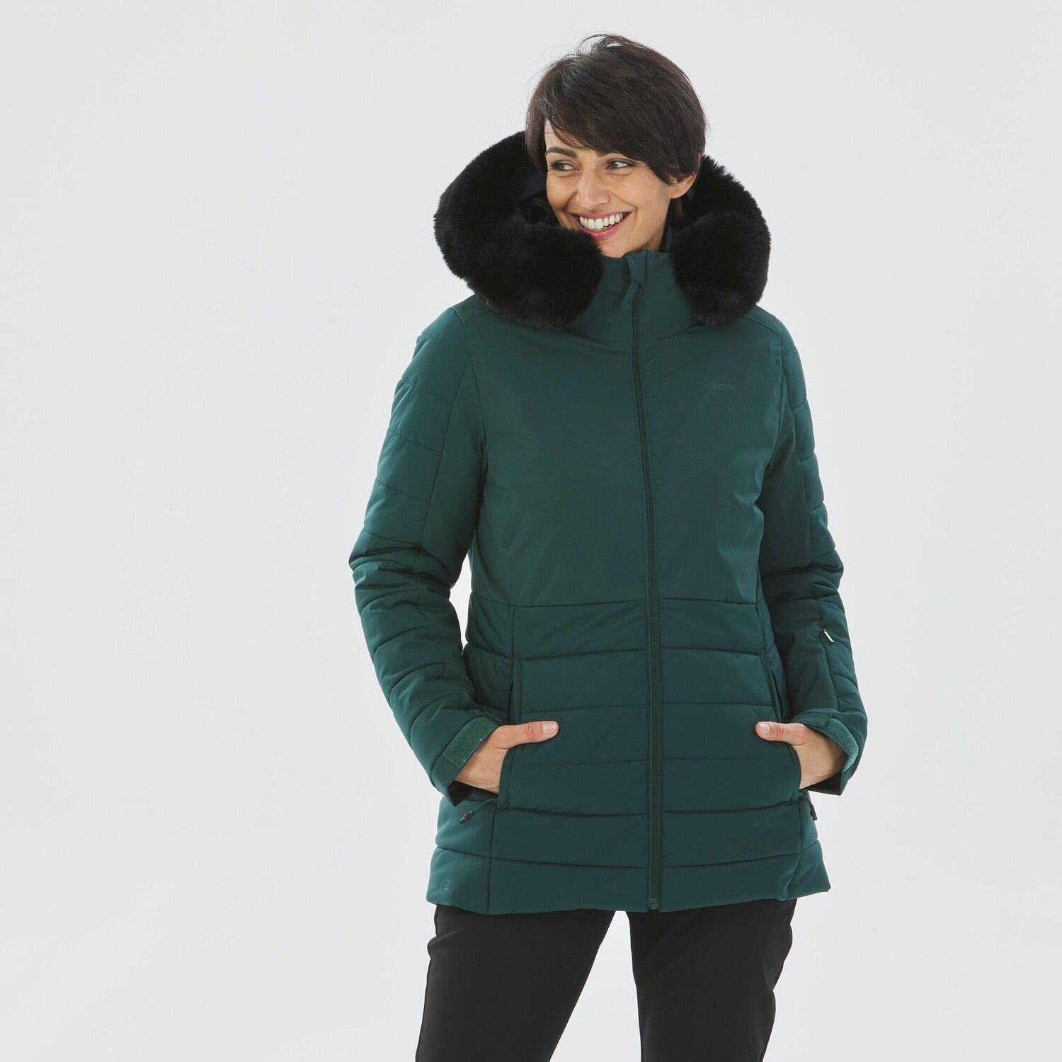 

Теплая лыжная куртка средней длины Decathlon 100 Wedze, зеленый