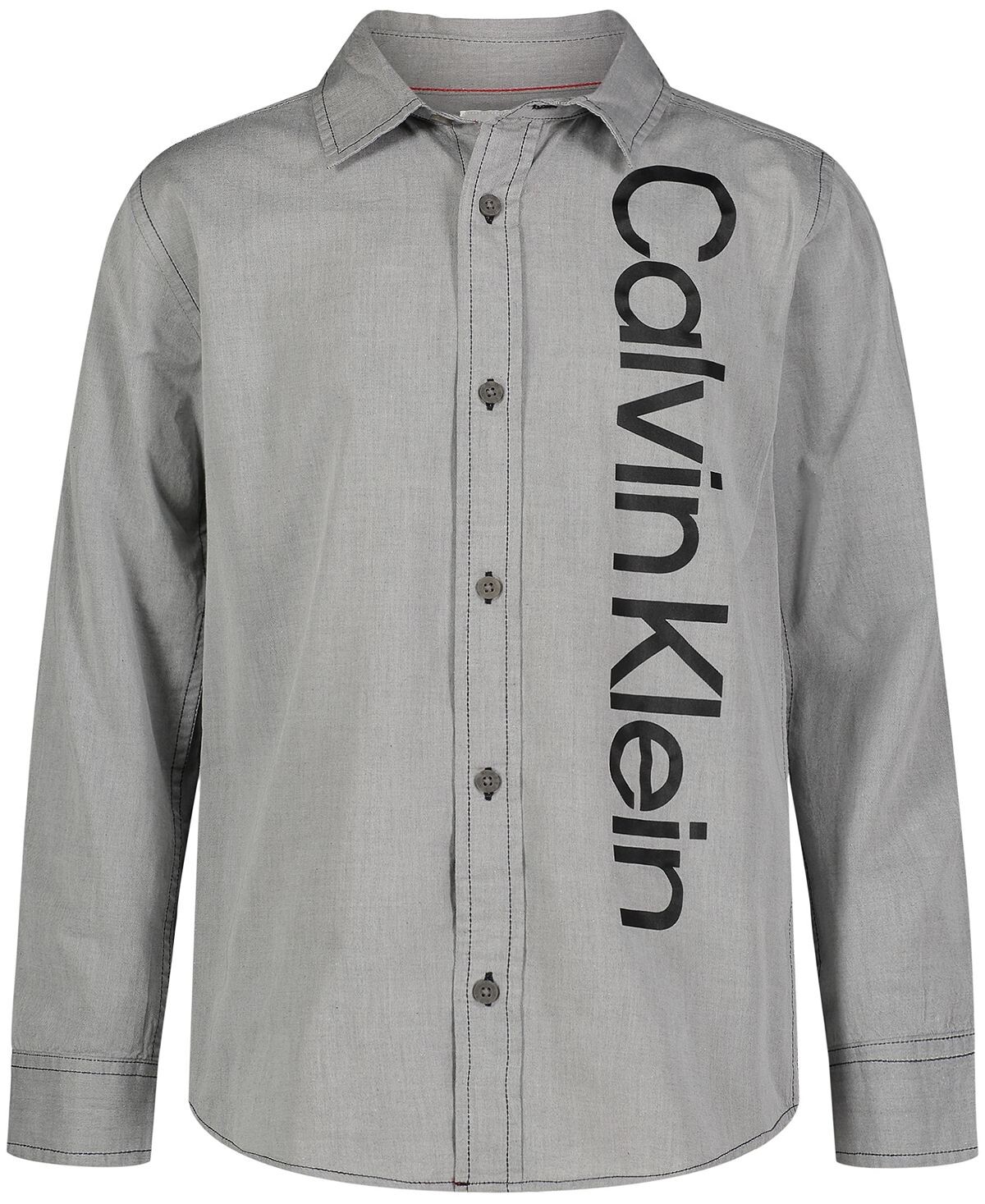 

Саржевая рубашка с длинными рукавами для больших мальчиков Calvin Klein