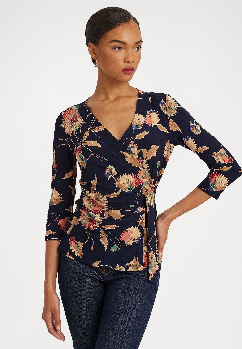 

Блузка Lauren Ralph Lauren ДЖАЙНАБ РУКАВ 3/4, цвет navy/tan/multi