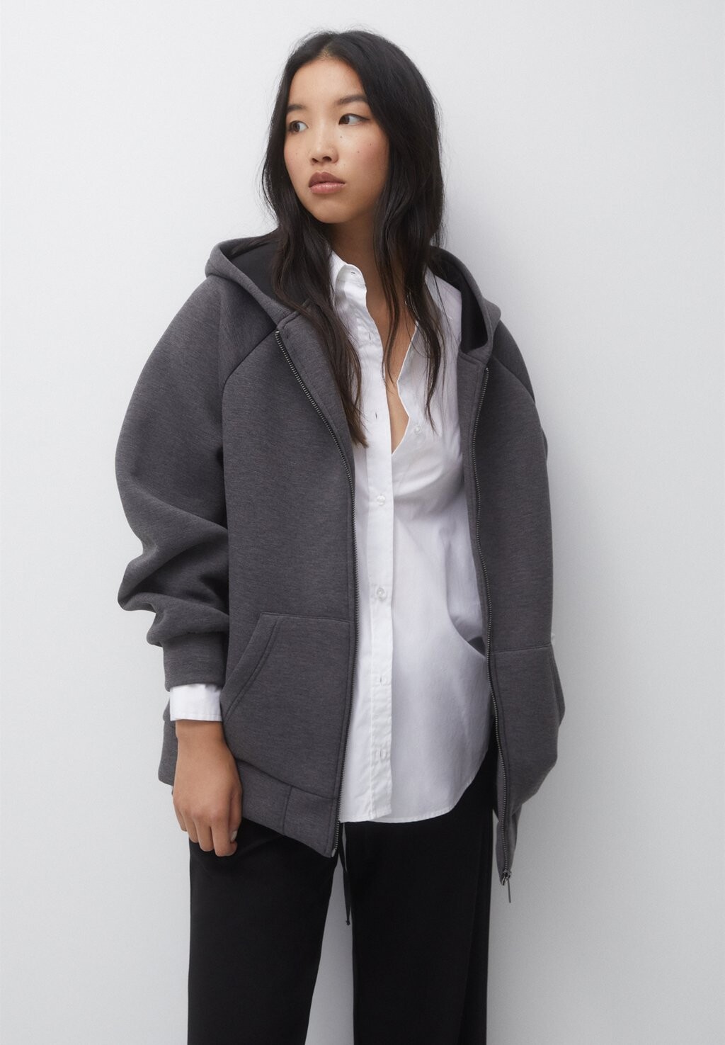 

Толстовка на молнии PULL&BEAR, темно-серая