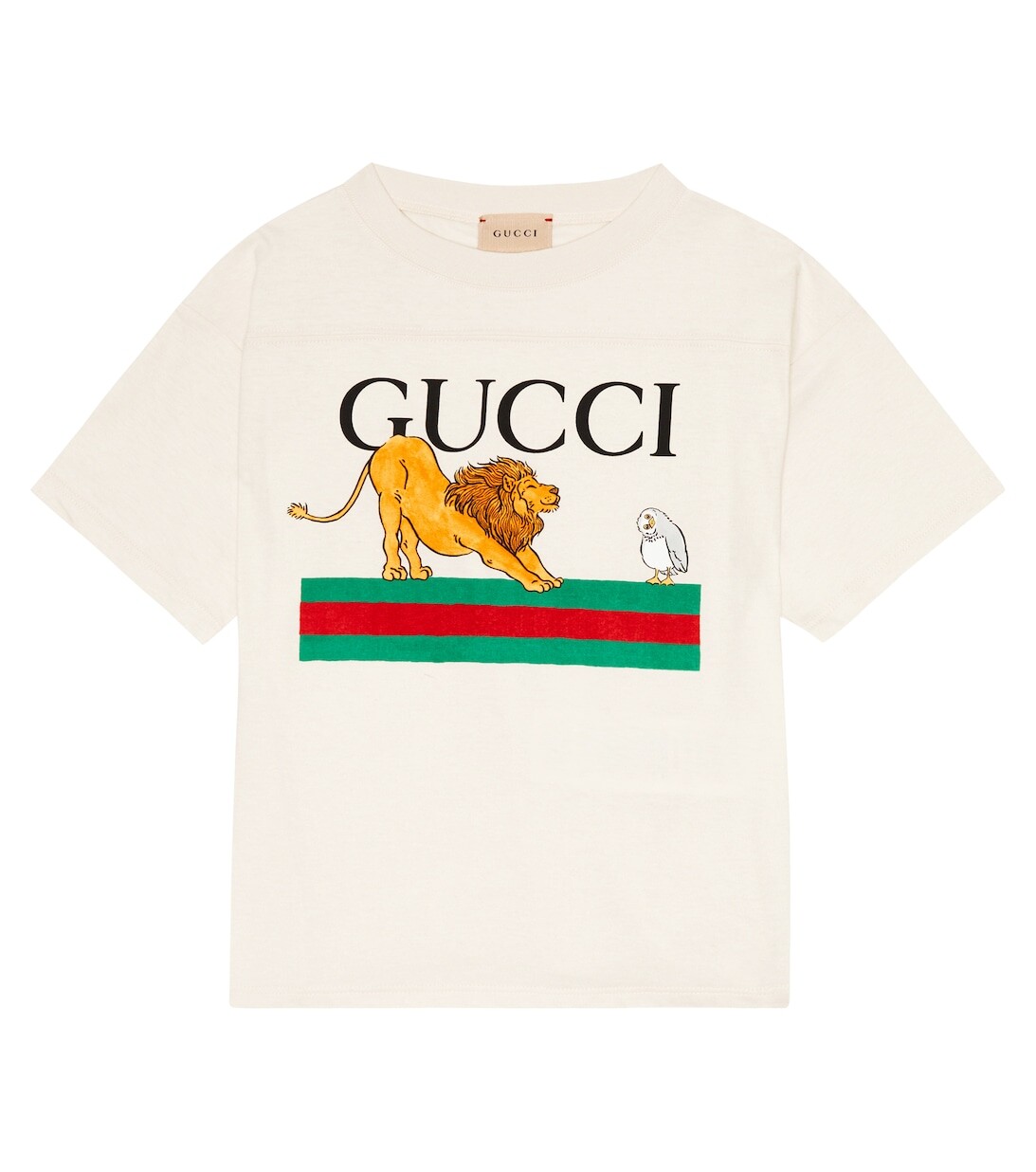 

Футболка из хлопкового джерси с логотипом Gucci, бежевый