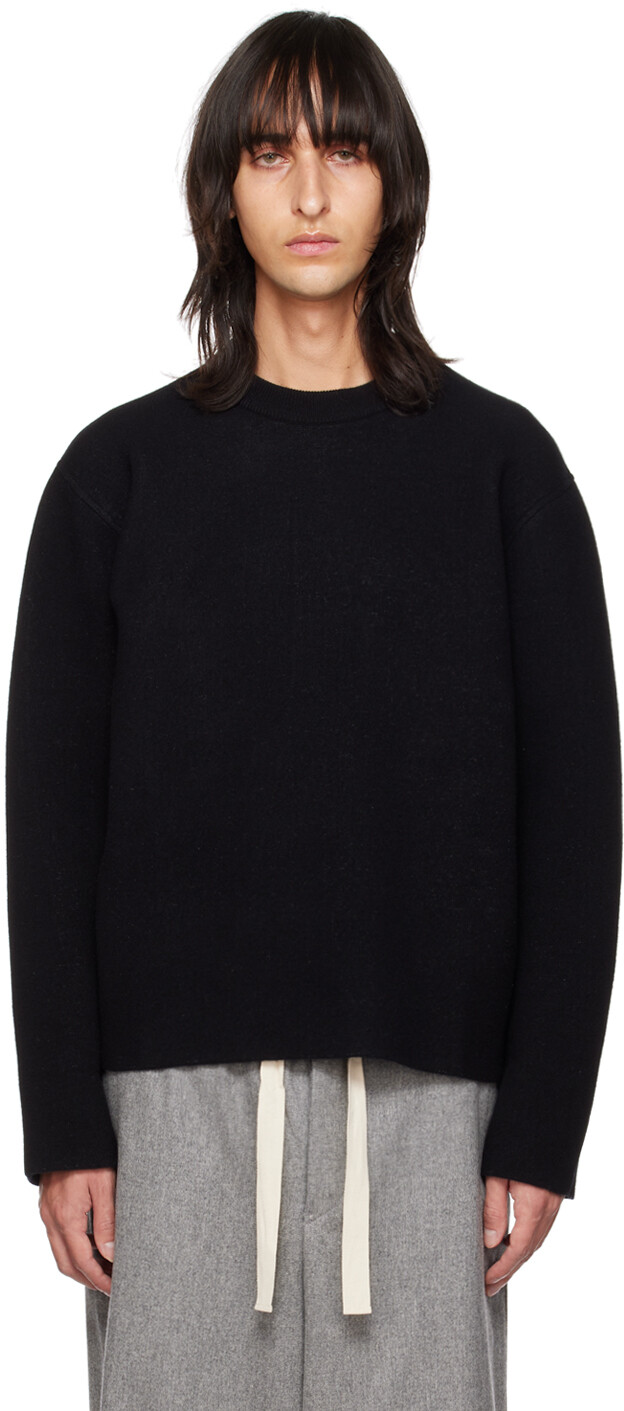 

Черный свитер с круглым вырезом Jil Sander