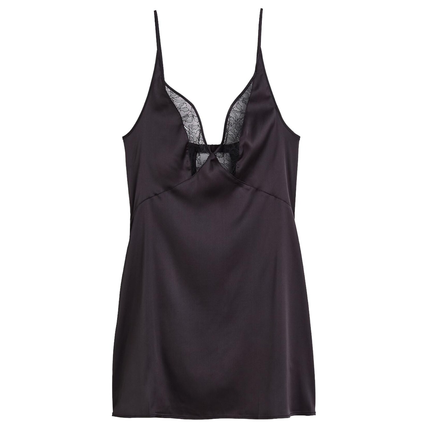 

Ночная рубашка H&M Satin V-neck, черный