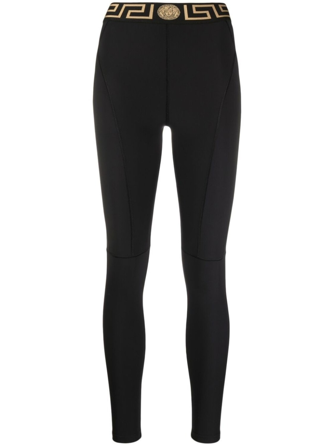 

Versace logo-waistband leggings, черный