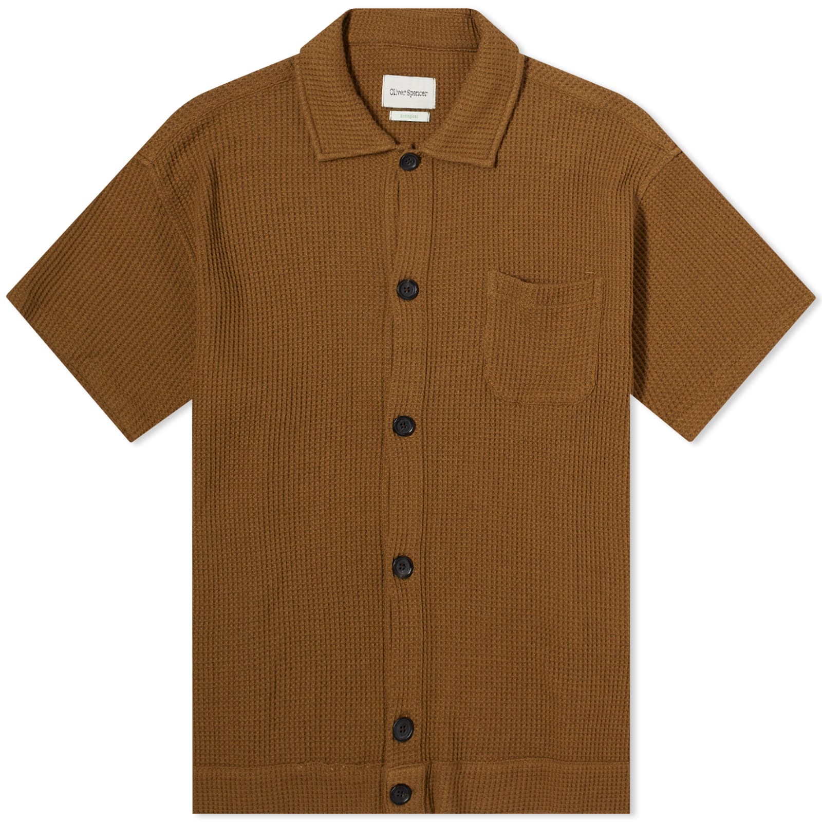 Рубашка Oliver Spencer Ashby Short Sleeve Jersey, коричневый