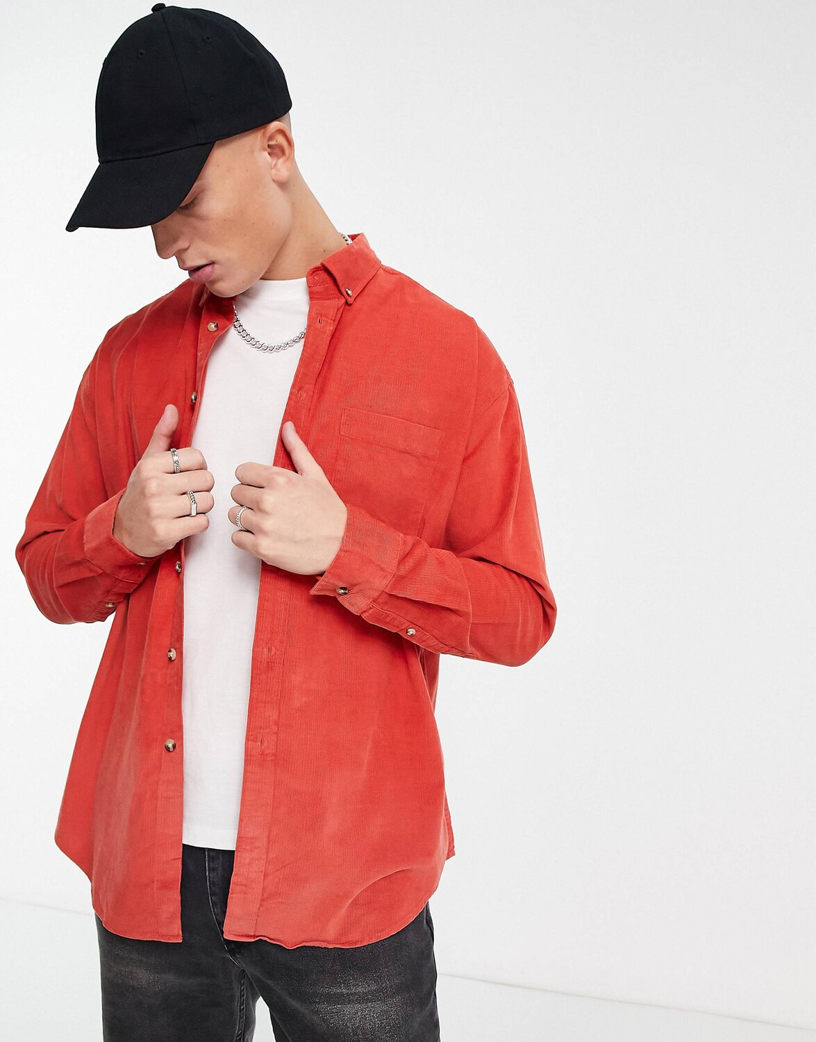 

Ржавая вельветовая рубашка свободного кроя в стиле 90-х ASOS DESIGN