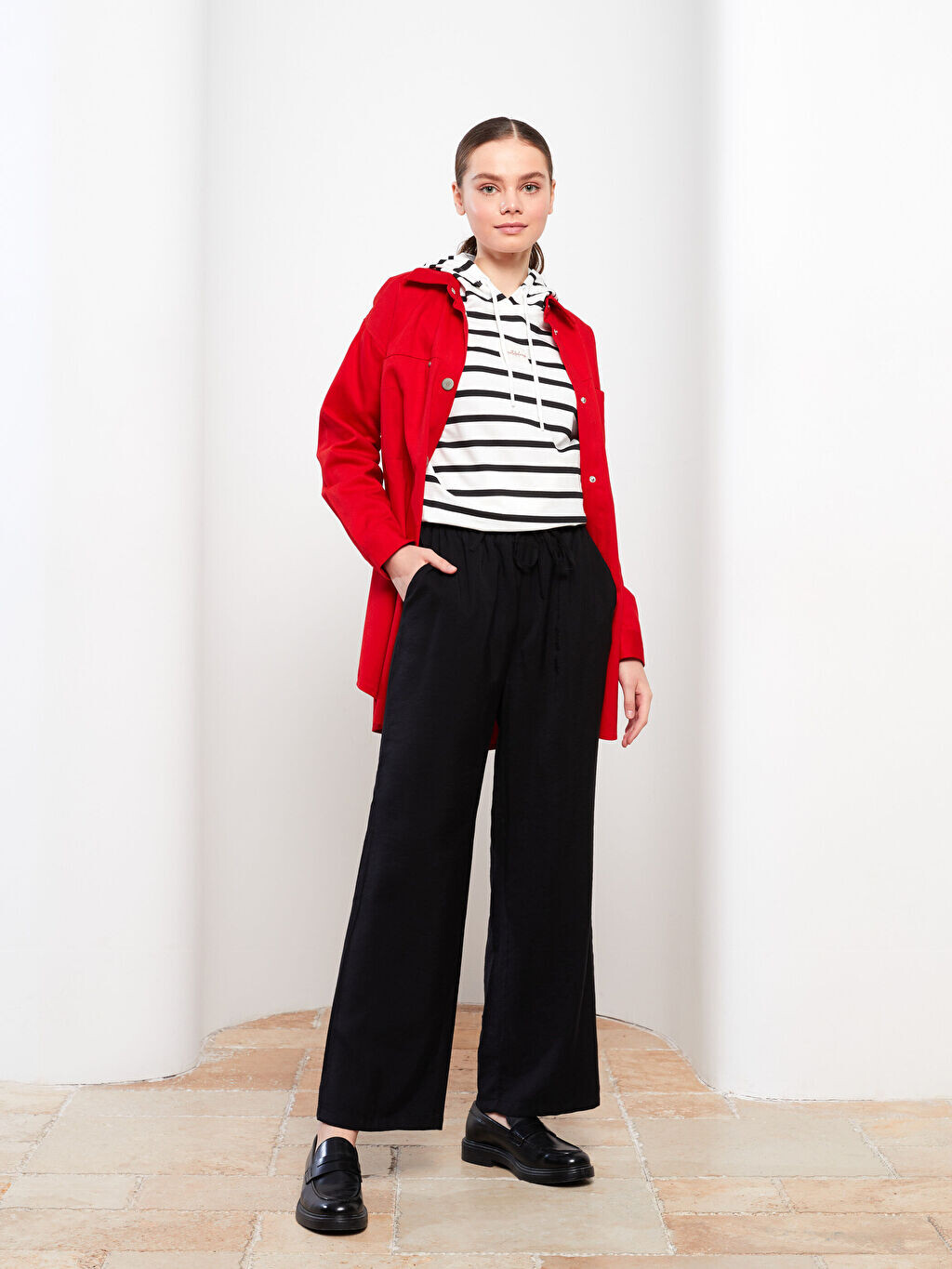 

Удобные прямые женские брюки LCW Modest, Черный