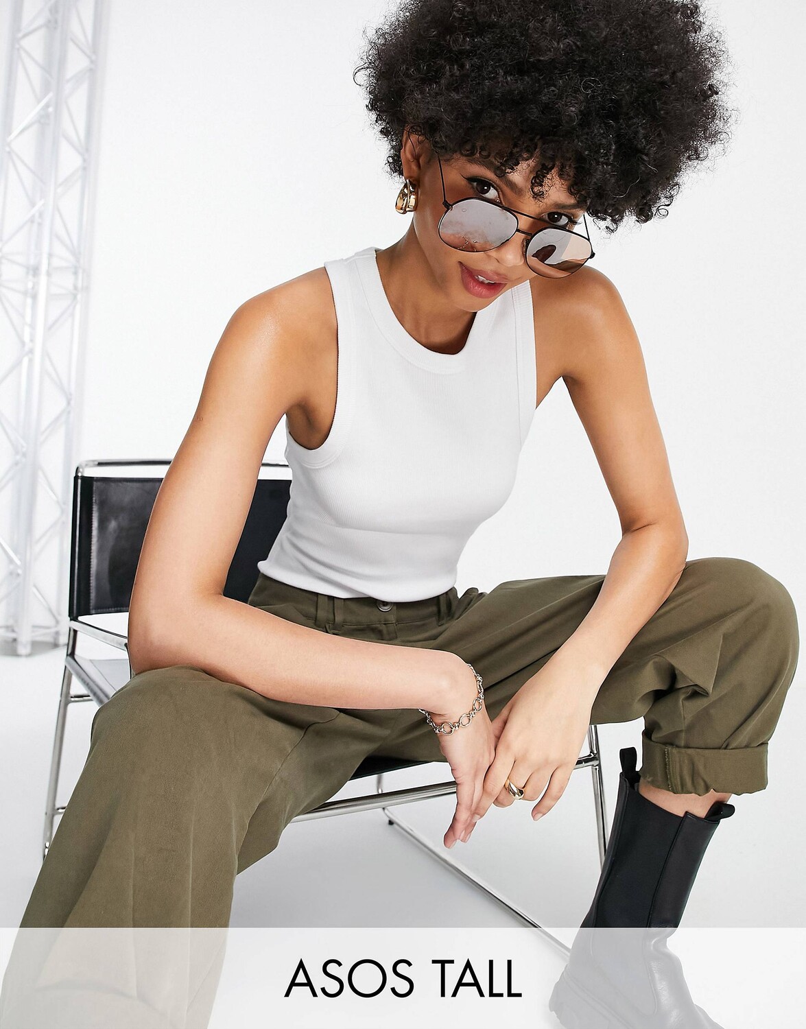 

Белое боди с вырезом-борцовкой ASOS DESIGN Tall