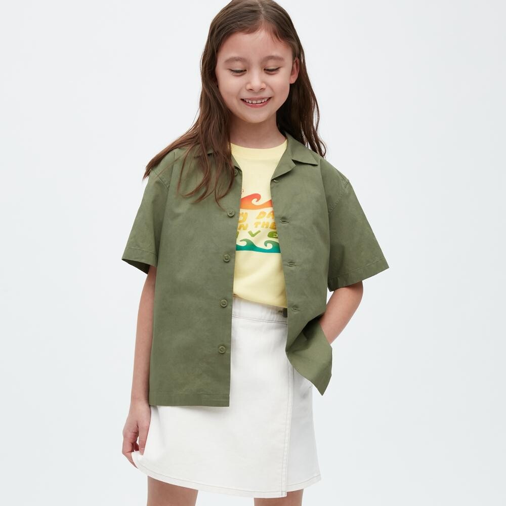 

Рубашка унисекс Uniqlo, оливковый