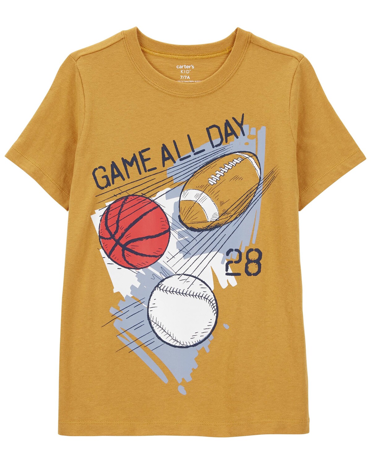 

Футболка Kid Sports Game All Day из джерси Carter's, желтый