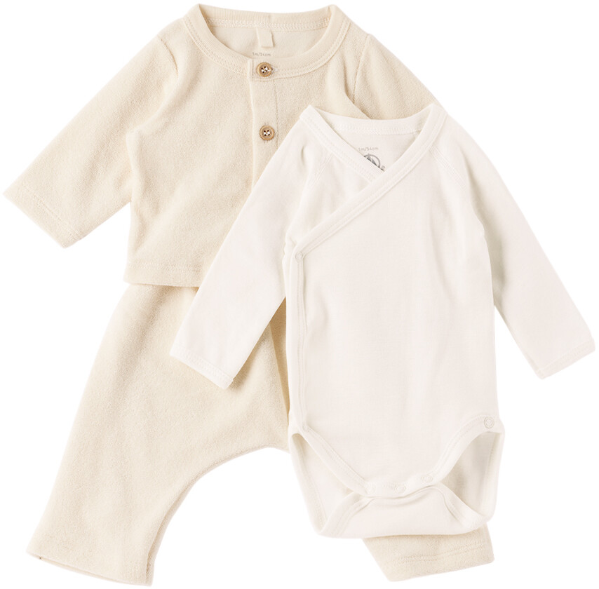 

Детский комплект Off-White из трех предметов Petit Bateau