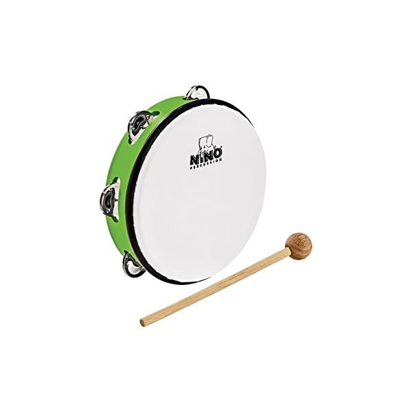 Бубны Nino Percussion ABS Tambourine 8 Inch Grass Green nino percussion nino505 агого двойной металлический черный