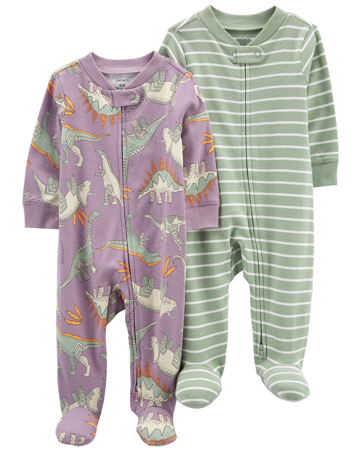 

Детские 2-Pack 2-Way Zip Footie Sleep & Plays Carter's, фиолетовый/зеленый