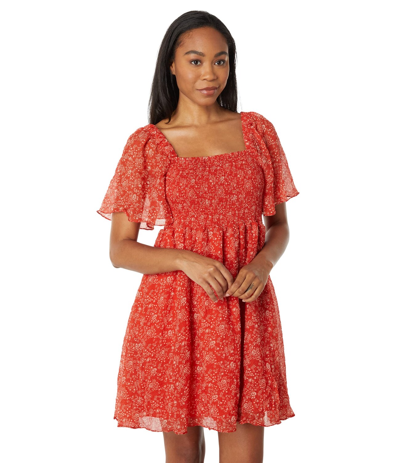 

Платье Madewell, Seersucker Lucie Tie-Back Mini Dress in Piazza Floral