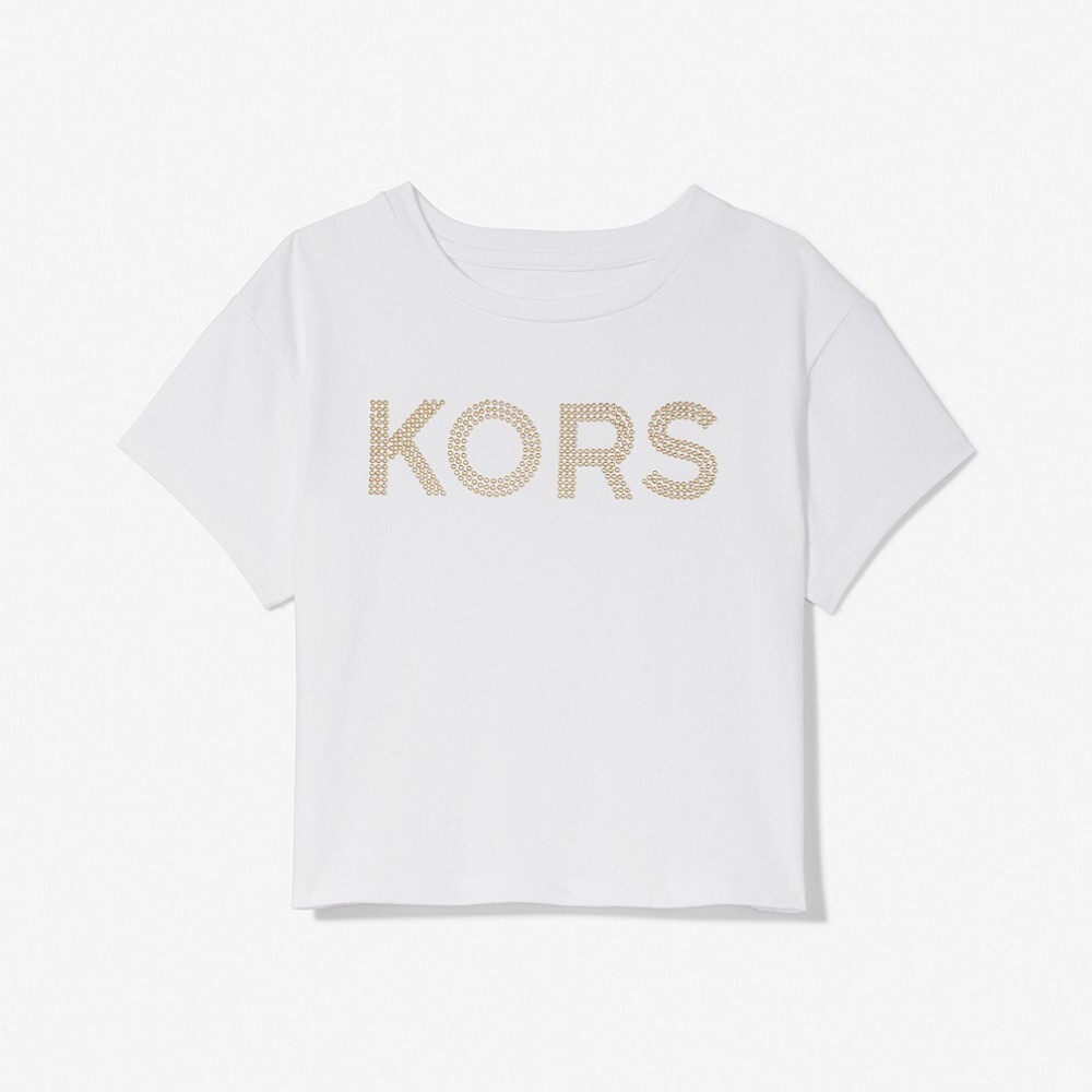 

Футболка Michael Kors Kids Studded Cotton, белый