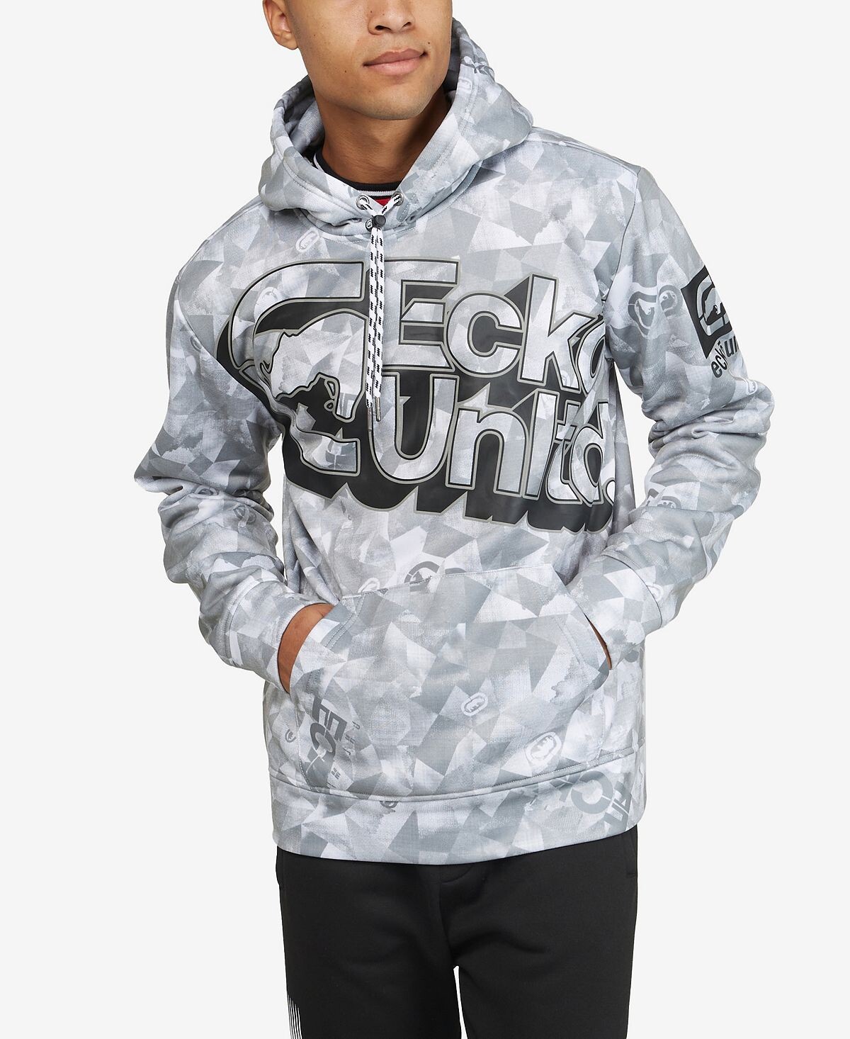 

Мужская толстовка с капюшоном shattered storm Ecko Unltd, белый