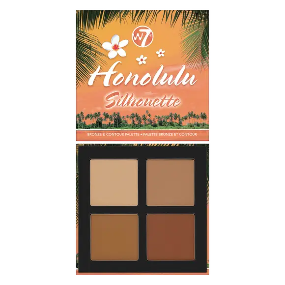 

W7 Honolulu Silhouette палетка бронзаторов для контуринга лица, 18 г
