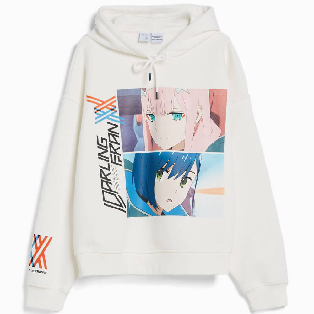 

Худи Bershka Darling Franxx Print, белый/принт
