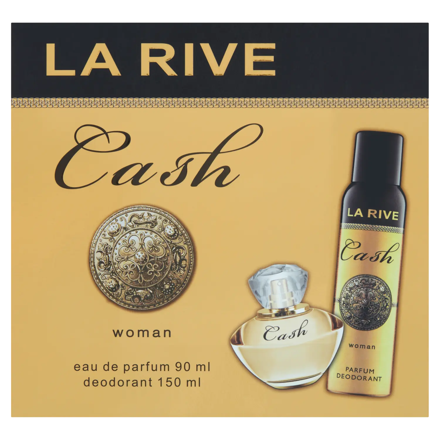 

La Rive Cash набор: парфюмированная вода для женщин, 90 мл + дезодорант для женщин, 150 мл