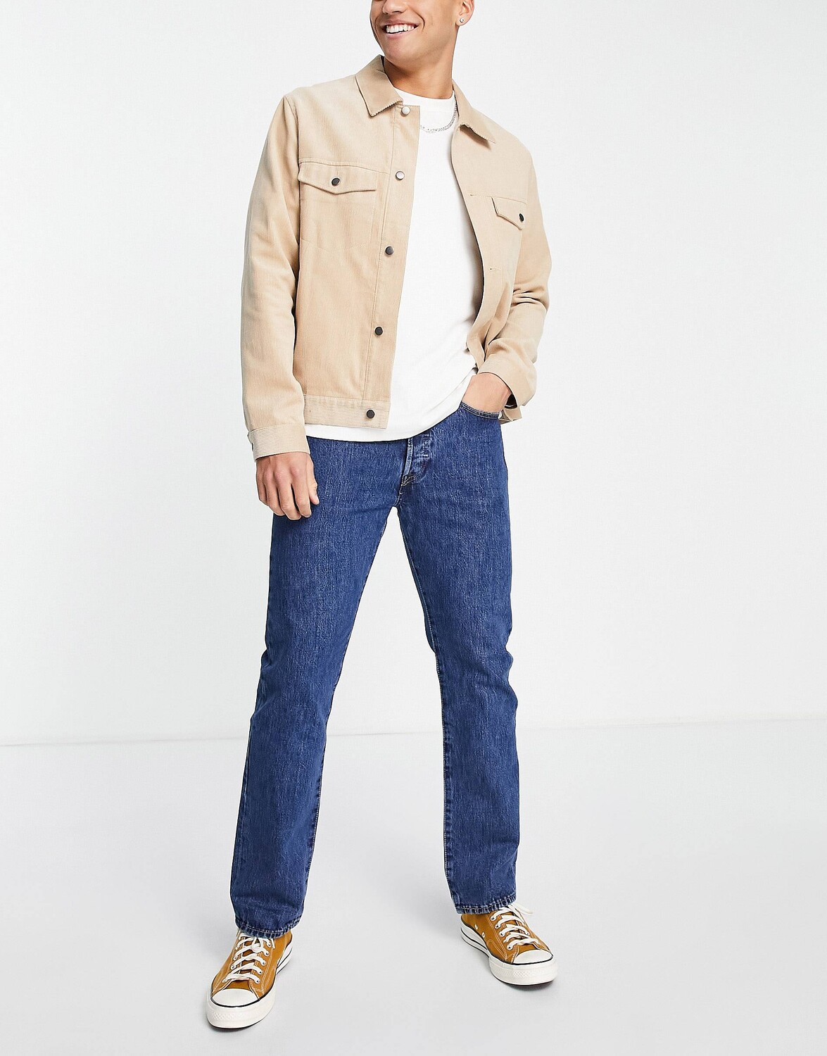 

Синие джинсы зауженного кроя Levi's 501 original
