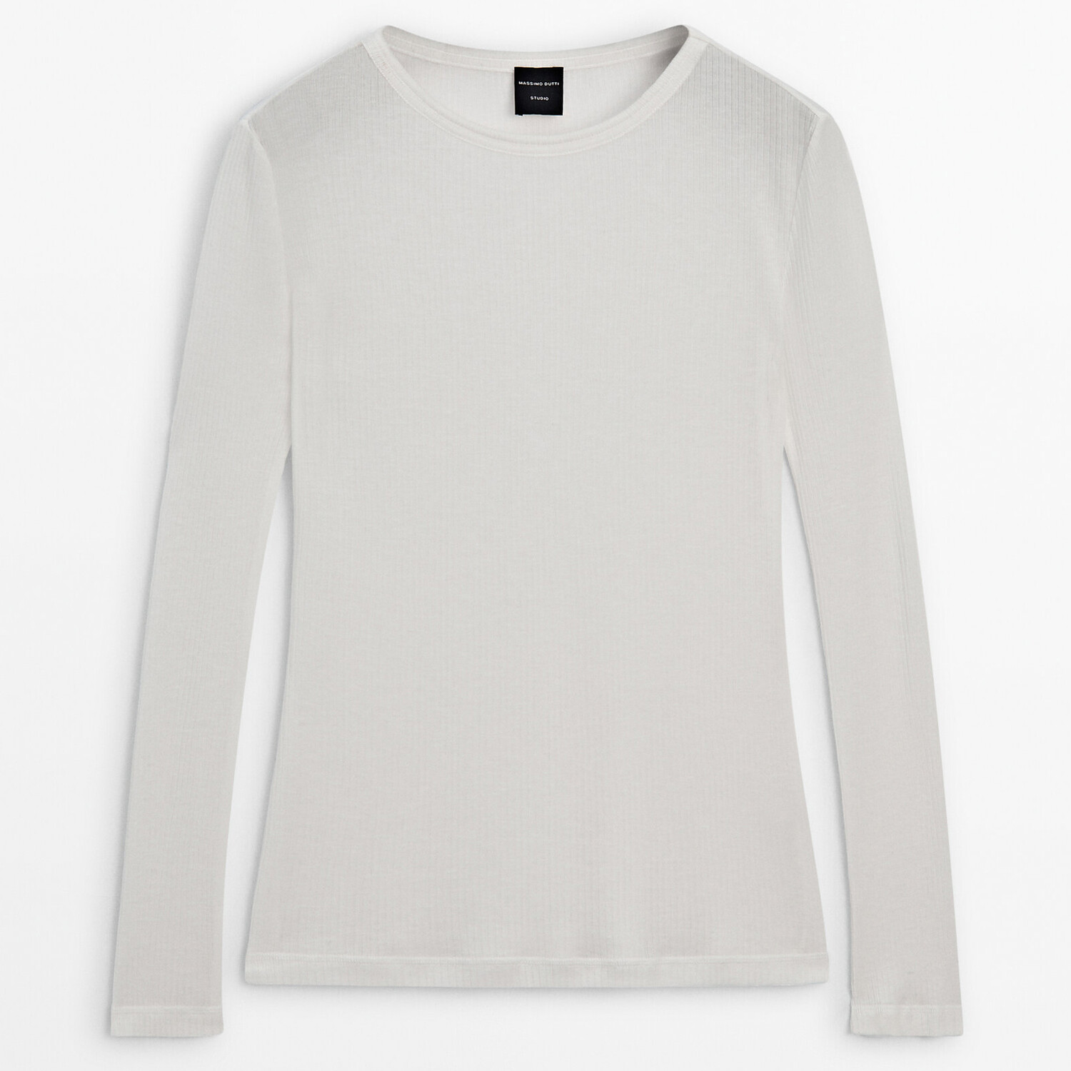 

Лонгслив Massimo Dutti Lyocell Blend - Studio, кремовый, Бежевый