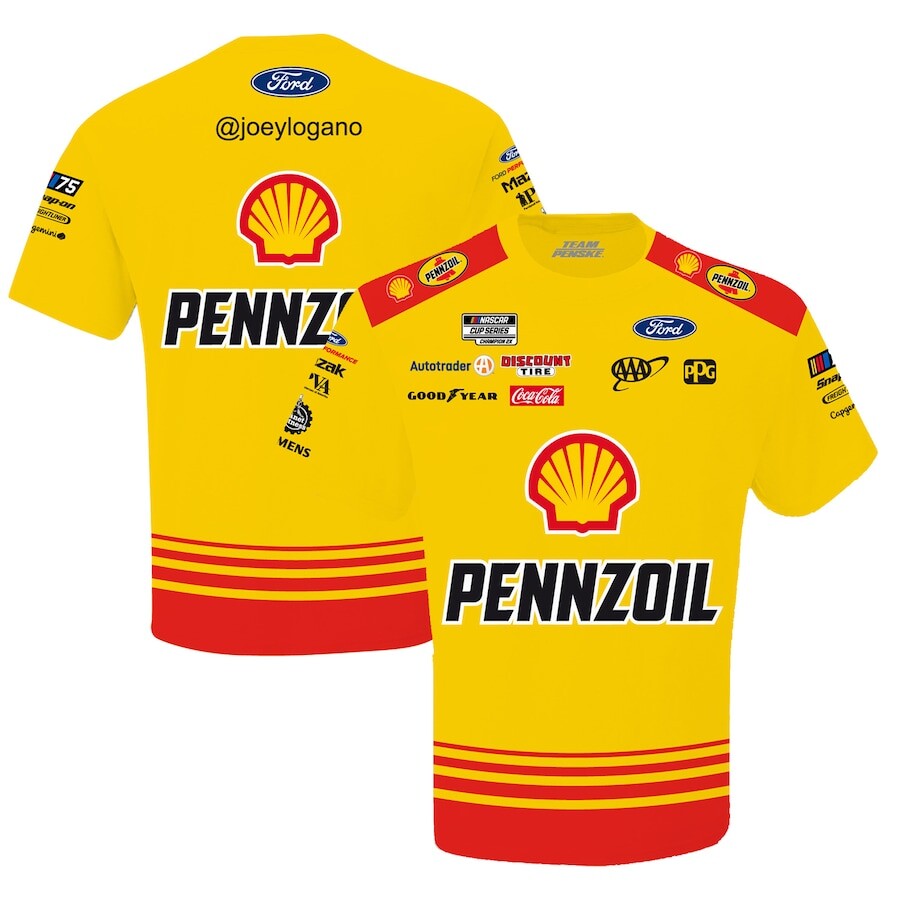 

Футболка с коротким рукавом Joe Gibbs Racing Team Collection Joey Logano, желтый