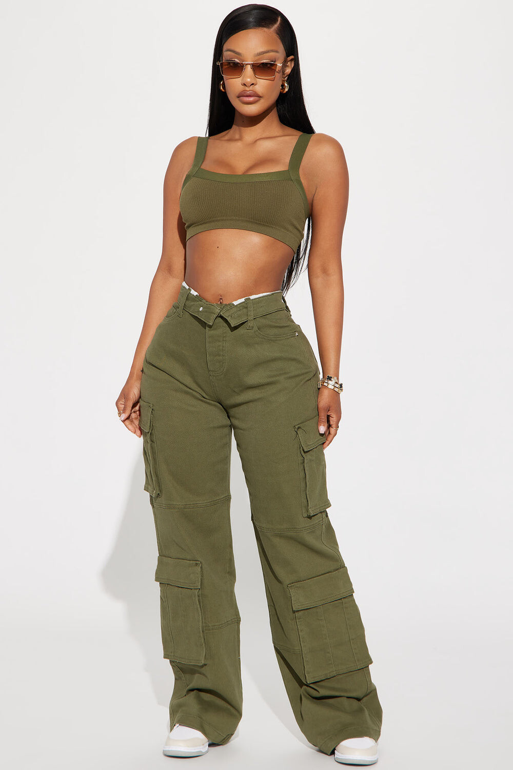 

Брюки карго Fashion Nova FN1550OLV, оливковый, Зеленый