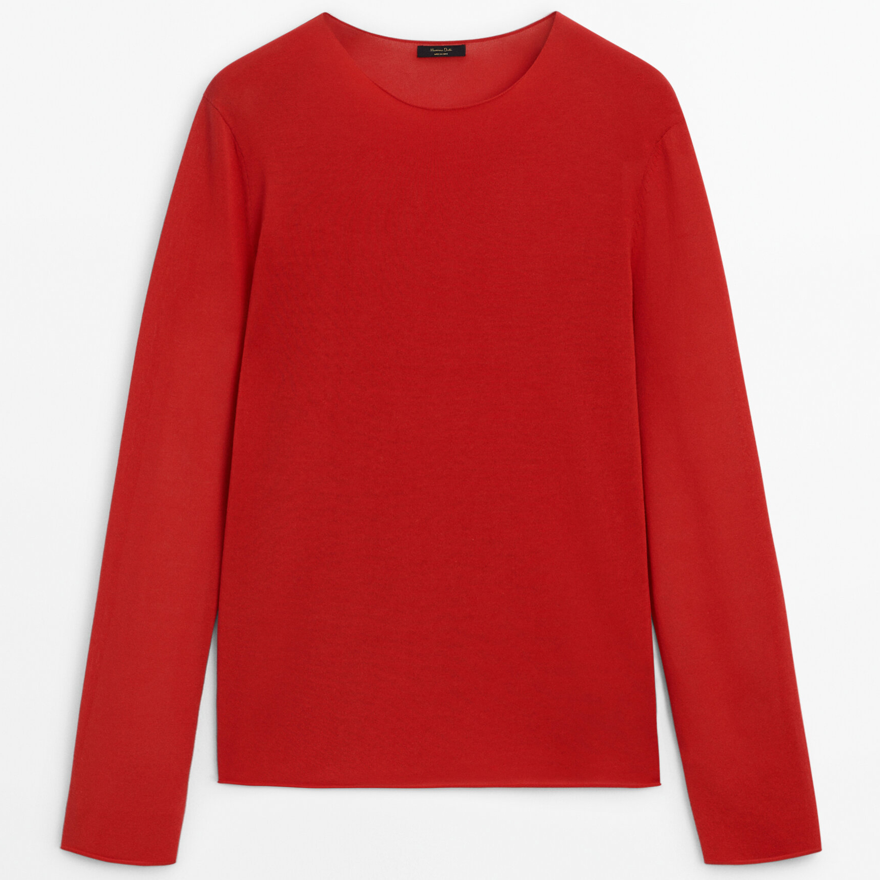 Джемпер Massimo Dutti Extra Fine Knit Crew Neck, красный джемпер uniqlo cashmere 3d knit seamless v neck красный