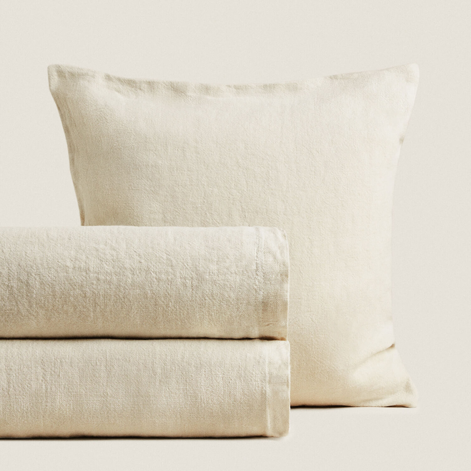Покрывало Zara Home Washed Linen 400 г/м², песочный наволочка zara home linen песочный