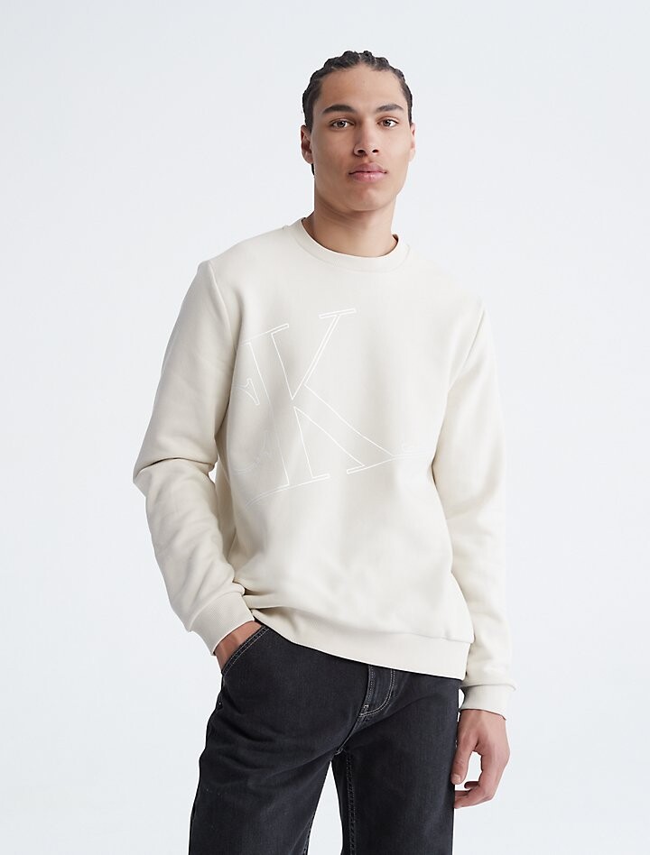 

Толстовка Linear Monogram с круглым вырезом Calvin Klein, белый
