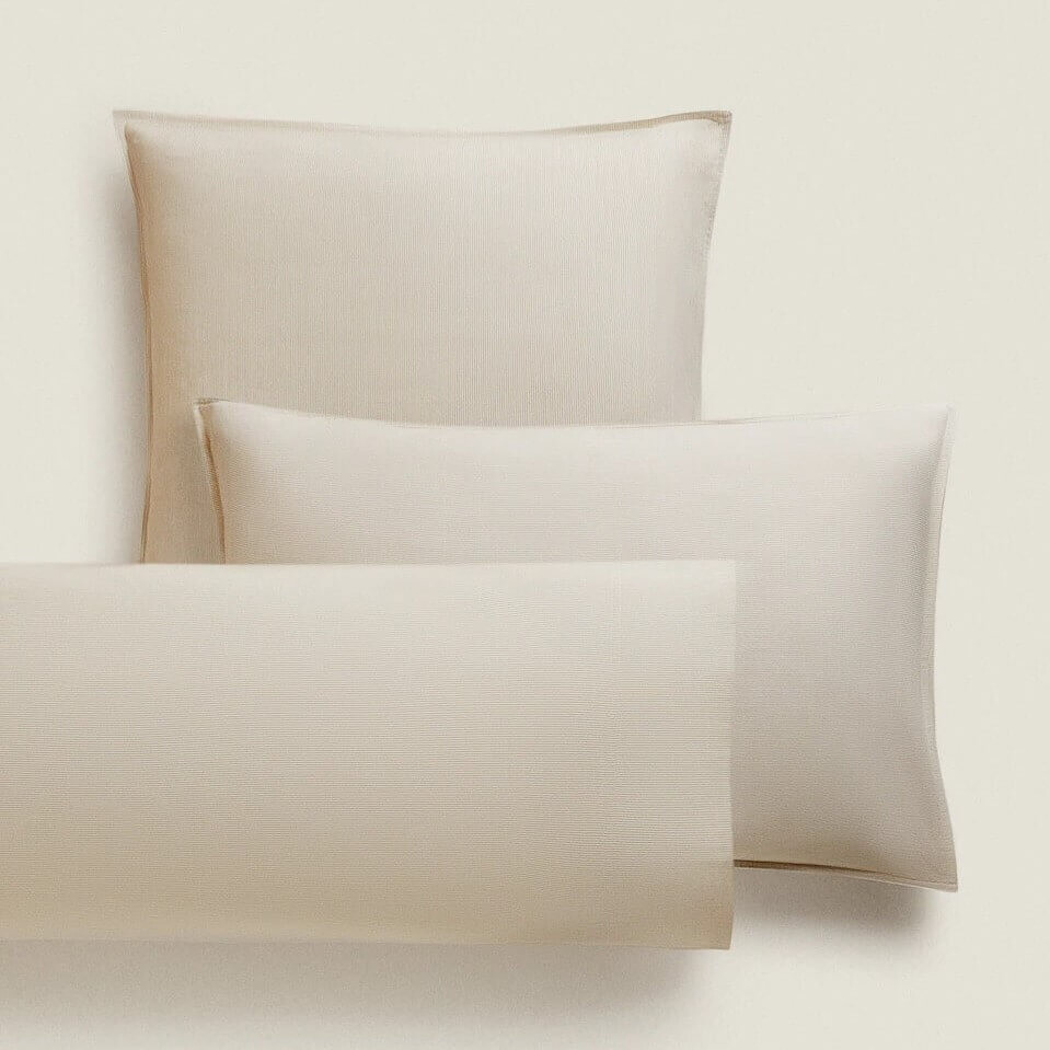 

Наволочка Zara Home Striped Cotton, бежевый