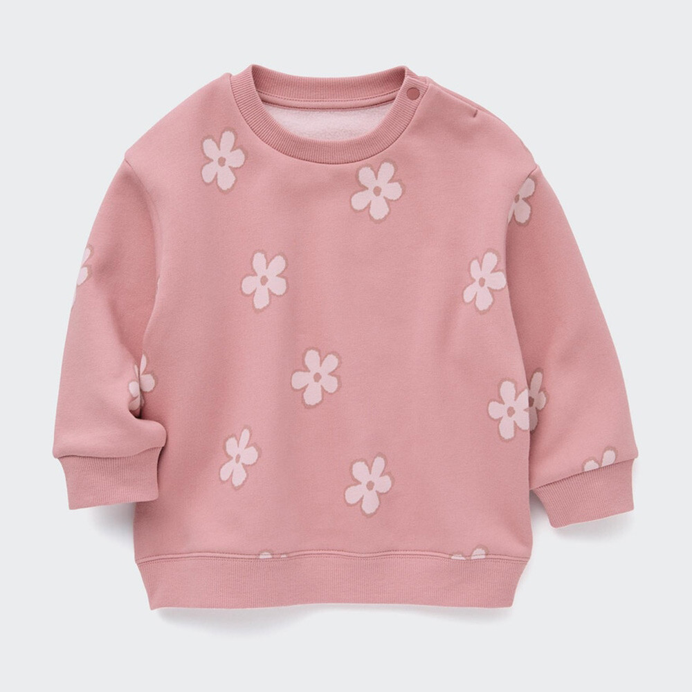 

Пуловер Uniqlo флисовый с длинными рукавами, розовый