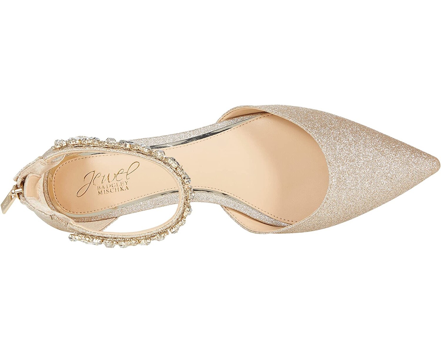 

Туфли на плоской подошве Cassidy Jewel Badgley Mischka, светло-золотой