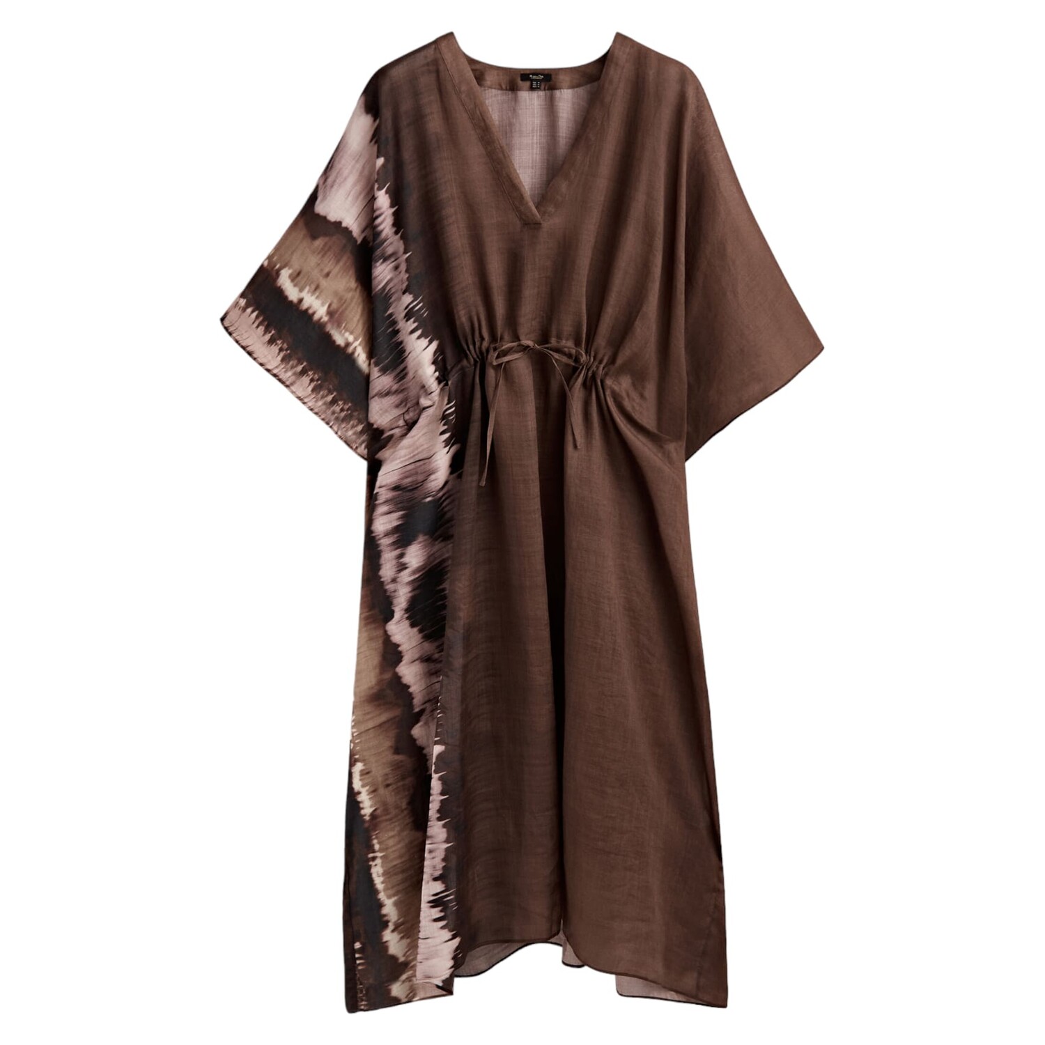 

Платье-туника Massimo Dutti Ramie With Tie-dye Detail, коричневый