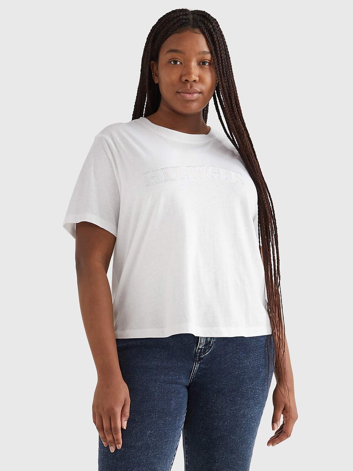 

Футболка curve с логотипом Tommy Hilfiger, экрю