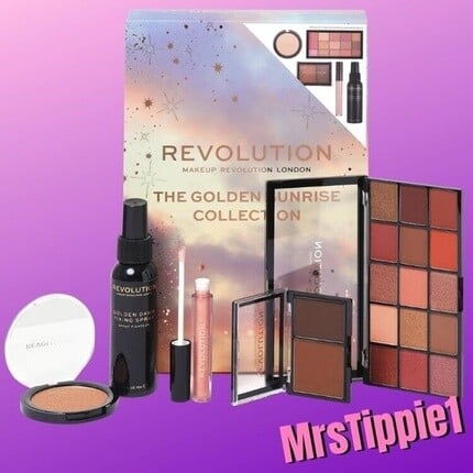 

Набор Revolution Golden Sunrise — 5 полноразмерных предметов для глаз, губ и лица Makeup Revolution