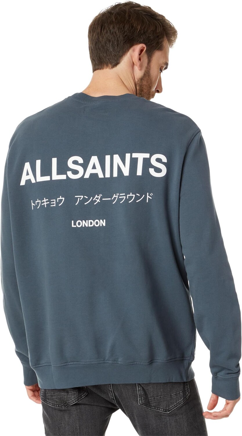 

Толстовка Underground Crew AllSaints, цвет Jade Blue