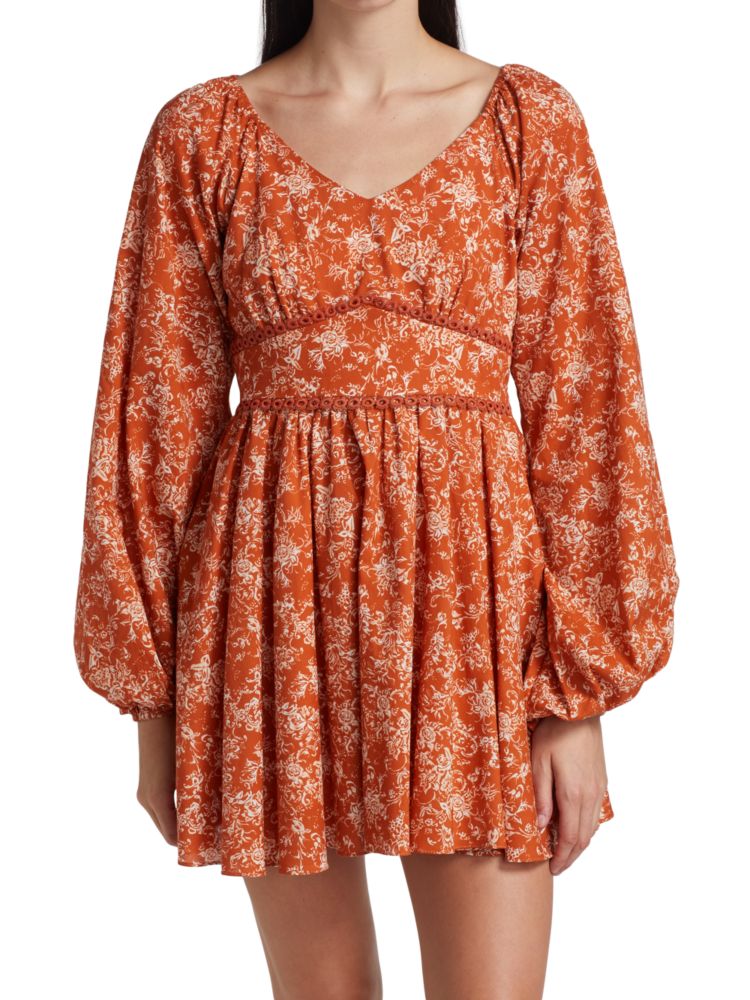 цена Мини-платье Blakely с цветочным принтом Caroline Constas, оранжевый