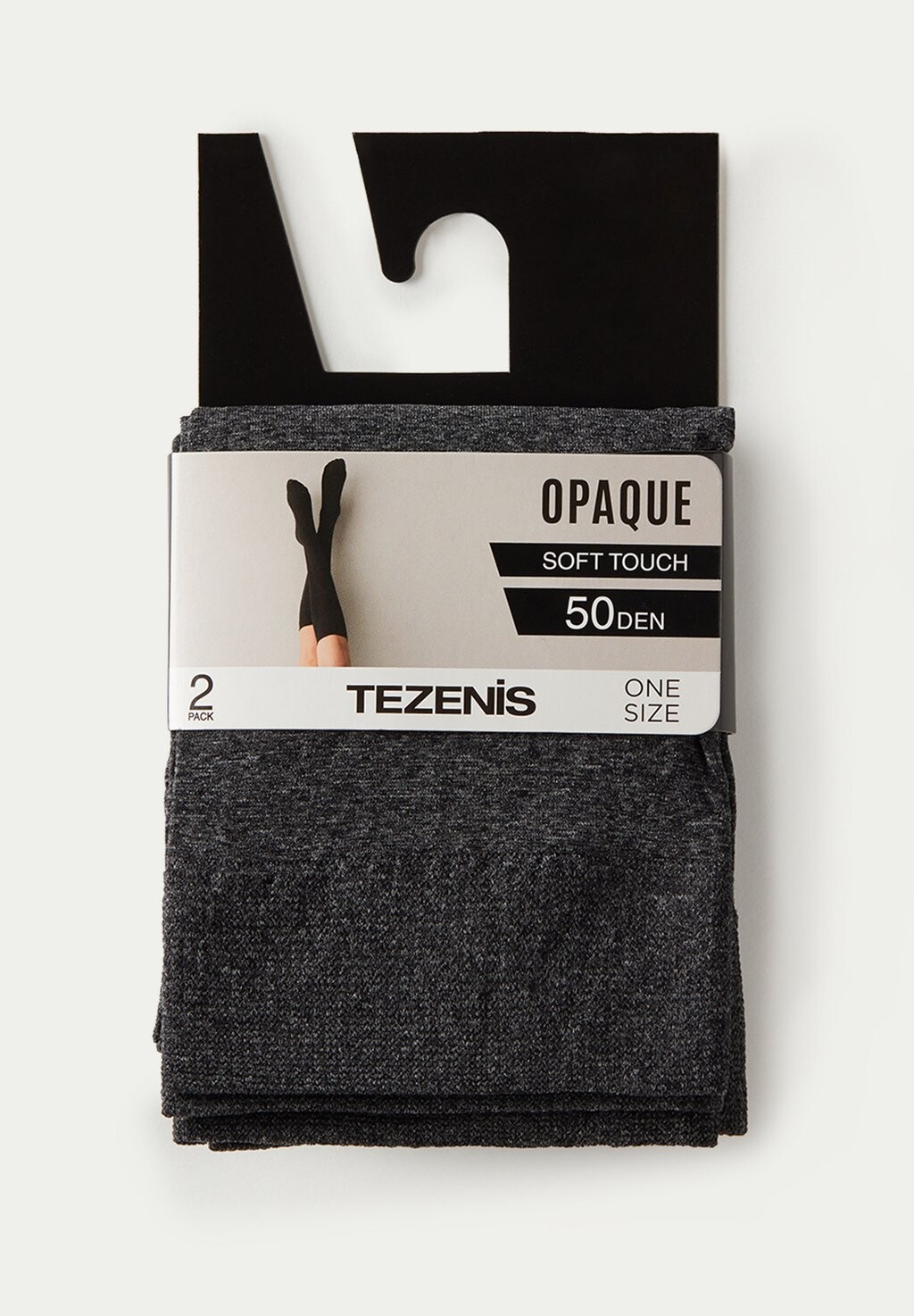 

Носки выше колена 50 DEN 2 PACK Tezenis, темно-серый
