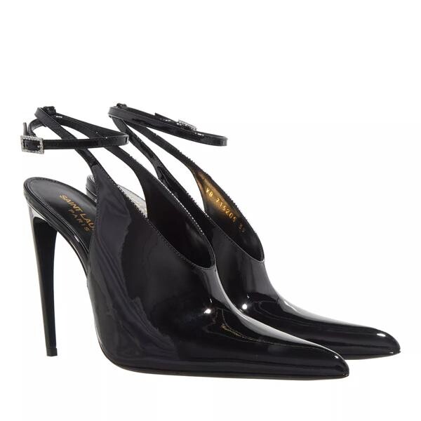 

Туфли kendall patent leather slingback pumps Saint Laurent, черный