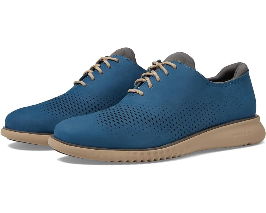 

Оксфорды Cole Haan 2.Zerogrand Laser Wing Tip Oxford Lined, цвет Ensign Blue Nubuck