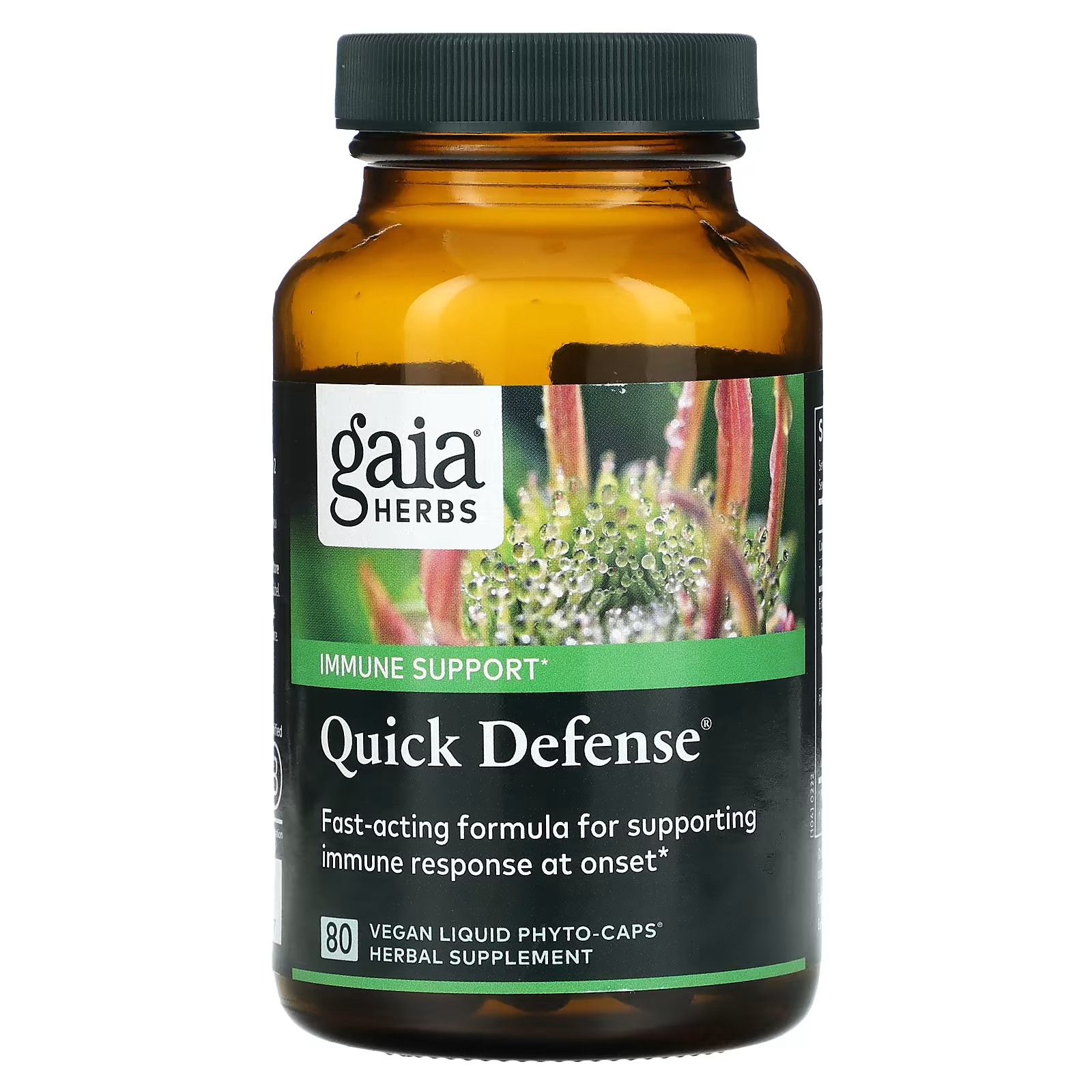 Пищевая добавка Gaia Herbs Quick Defense, 80 веганских жидких фито-капсул пищевая добавка gaia herbs energy vitality 60 веганских капсул