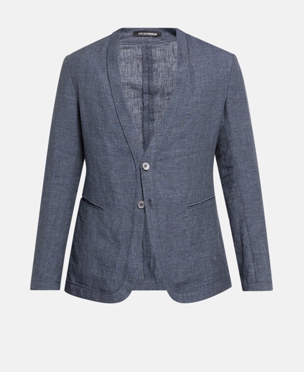 

Льняной пиджак Emporio Armani, синий