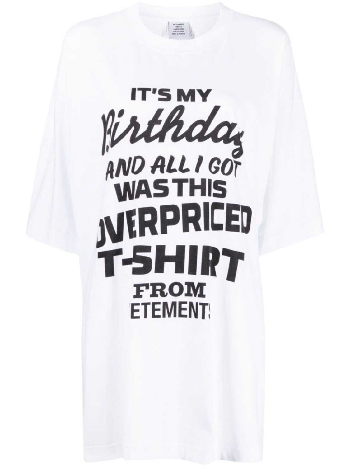 

Футболка Birthday с графичным принтом VETEMENTS, белый