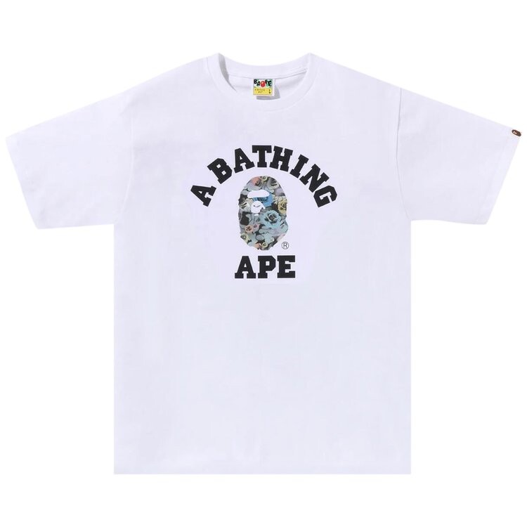 

Футболка BAPE Floral Camo College Tee, белый
