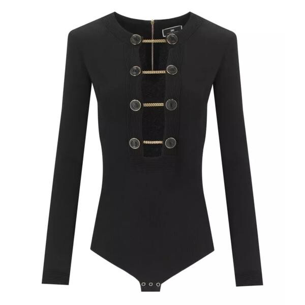 

Футболка bodysuit with buttons Elisabetta Franchi, черный