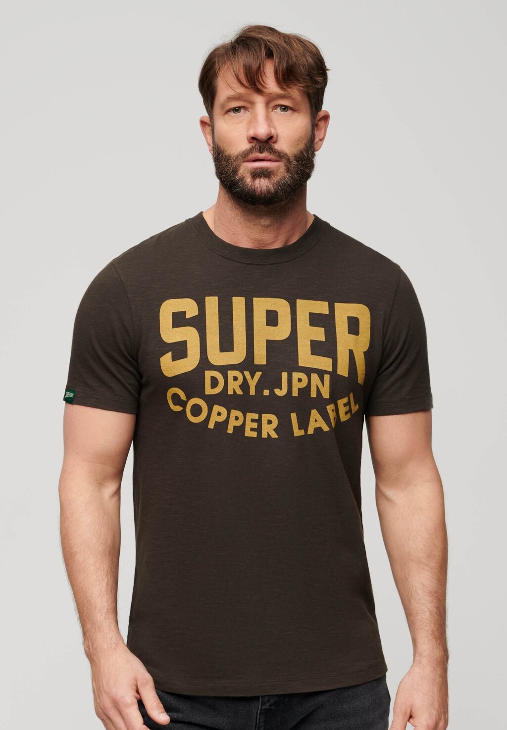 

Футболка с принтом LABEL WORKWEAR Superdry, цвет vintage black slub