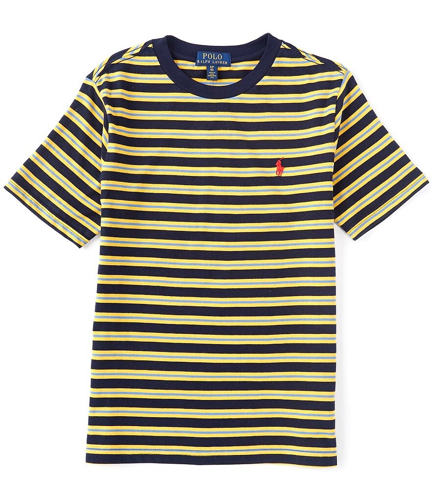 

Футболка с короткими рукавами и полосками Halo для мальчиков Polo Ralph Lauren Big Boys 8–20, мультиколор