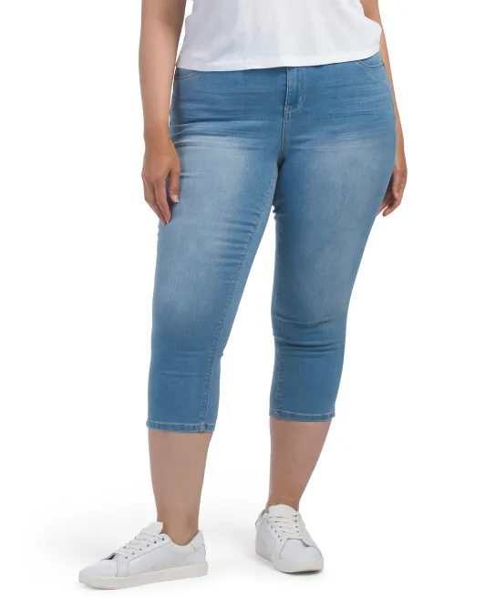 

Брюки-капри плюс с разрезом на манжетах 1822 Denim, цвет Mojave Rinse
